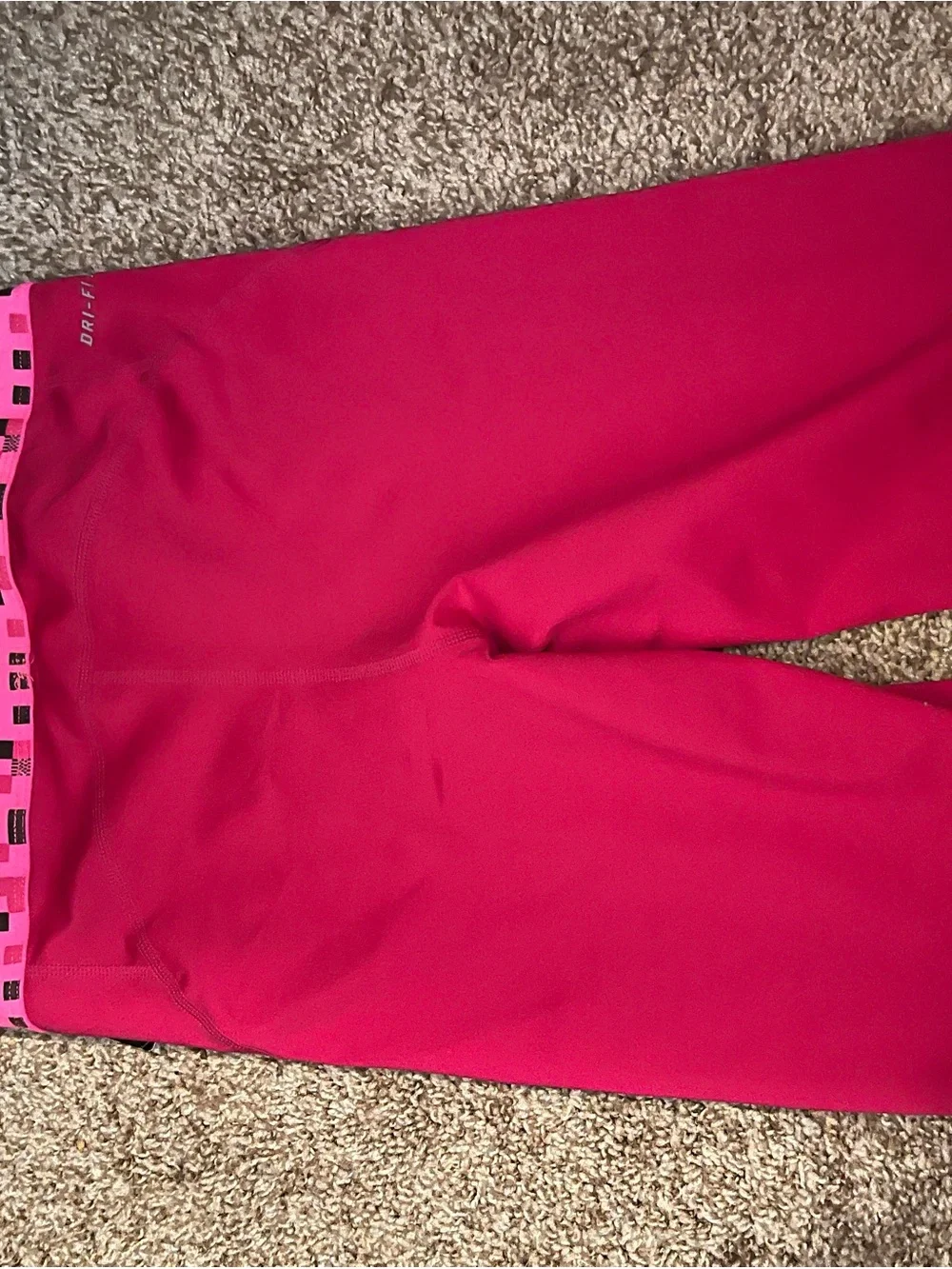 Nike Hot Pink Women's Bike Shorts with Patterned Waistband